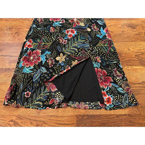 Maia Women’s Floral Print Tie Neck Midi Dress Sz 14 Elegant Chic Sophistication - Picture 5 of 8